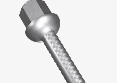 Close-up of a Minova All Thread Bar showing the full-length continuous thread profile for rapid tensioning and adjustment