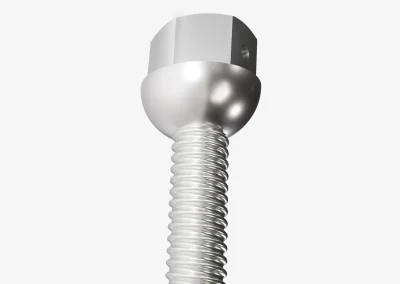 Close-up of the Minova Secura DB Bolt engineered elongation zone that absorbs seismic energy through controlled debonding