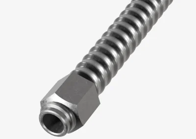 Close-up of a Minova SDA one-hole sacrificial drill bit selected for site geology to improve penetration and grouting