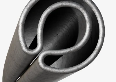 Minova Expandable Rock Bolt close-up showing the cold-formed tube profile for mining and tunnelling ground support