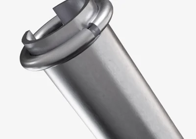 Close-up of a Minova Friction Rock Bolt showing the high-strength steel tube profile for immediate frictional anchorage