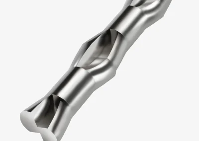 Close-up of the Minova Secura Resin Bolt mixing paddles that improve resin capsule mixing in large-bore holes