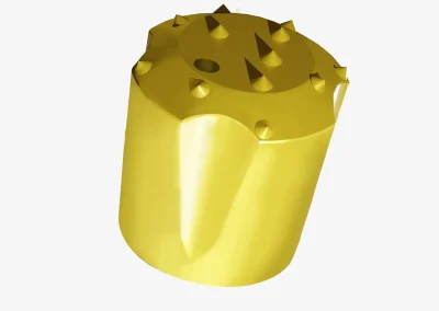 Close-up of the Minova UniPass Dynamic Bolt welded drill bit for one-step self-drilling and grouting installation
