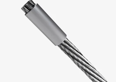 Close-up of a Minova Cable Rock Bolt showing the seven-strand high-strength steel cable construction