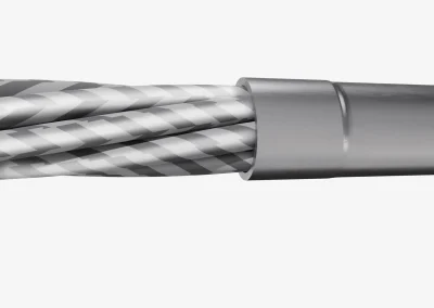 Close-up of a Minova Cable Rock Bolt showing the exclusive bulbing feature for superior resin anchorage