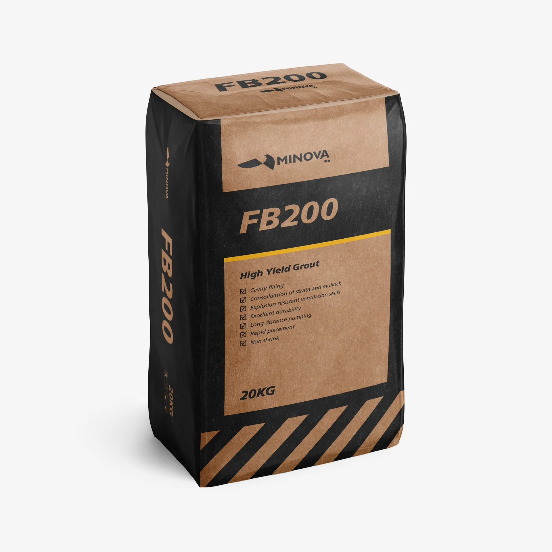 Minova FB200 low-viscosity high-volume cement grout system for underground mining cable bolting and void filling