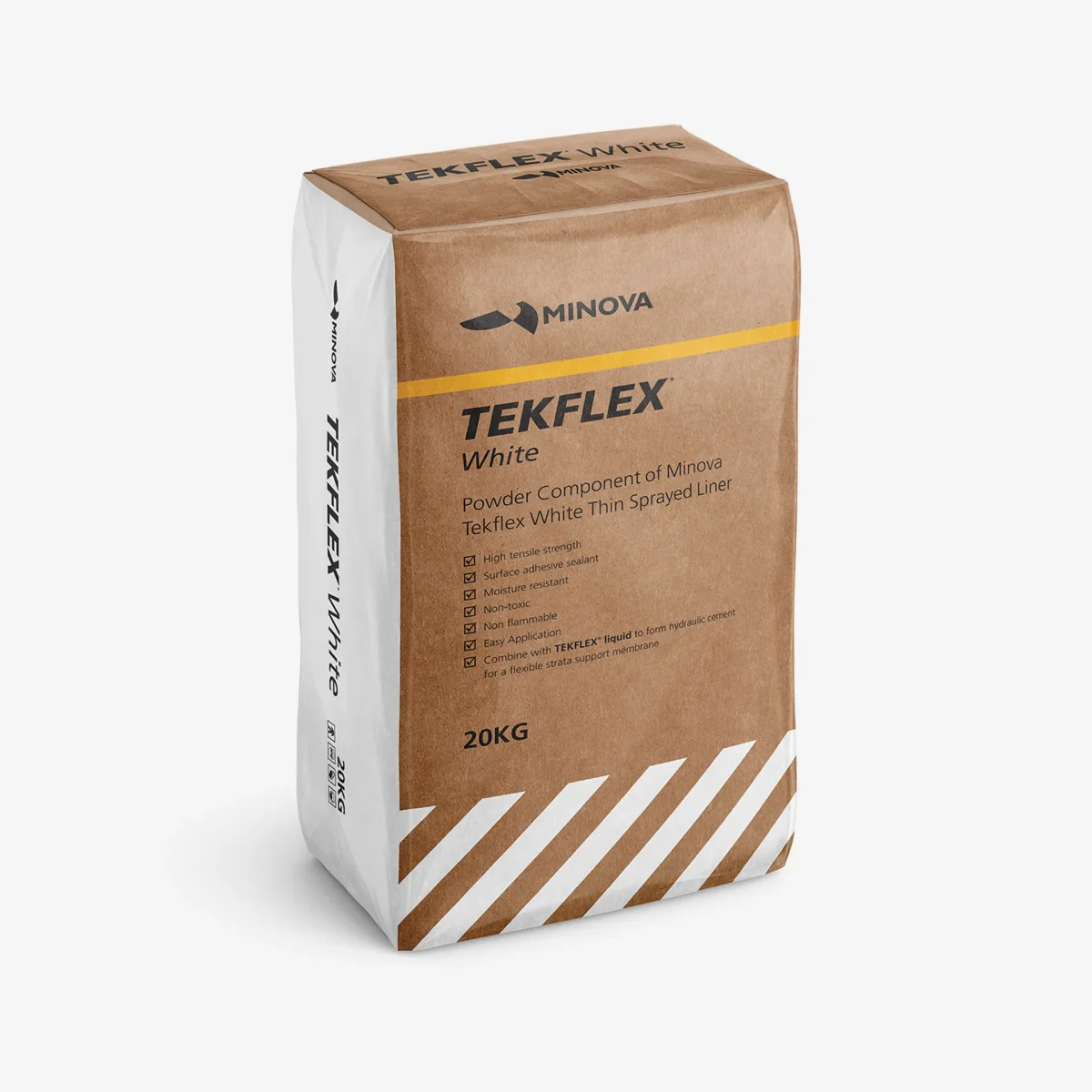 Minova TekFlex cement-based Thin Spray-on Liner (TSL) for active rock surface support and water control in mining