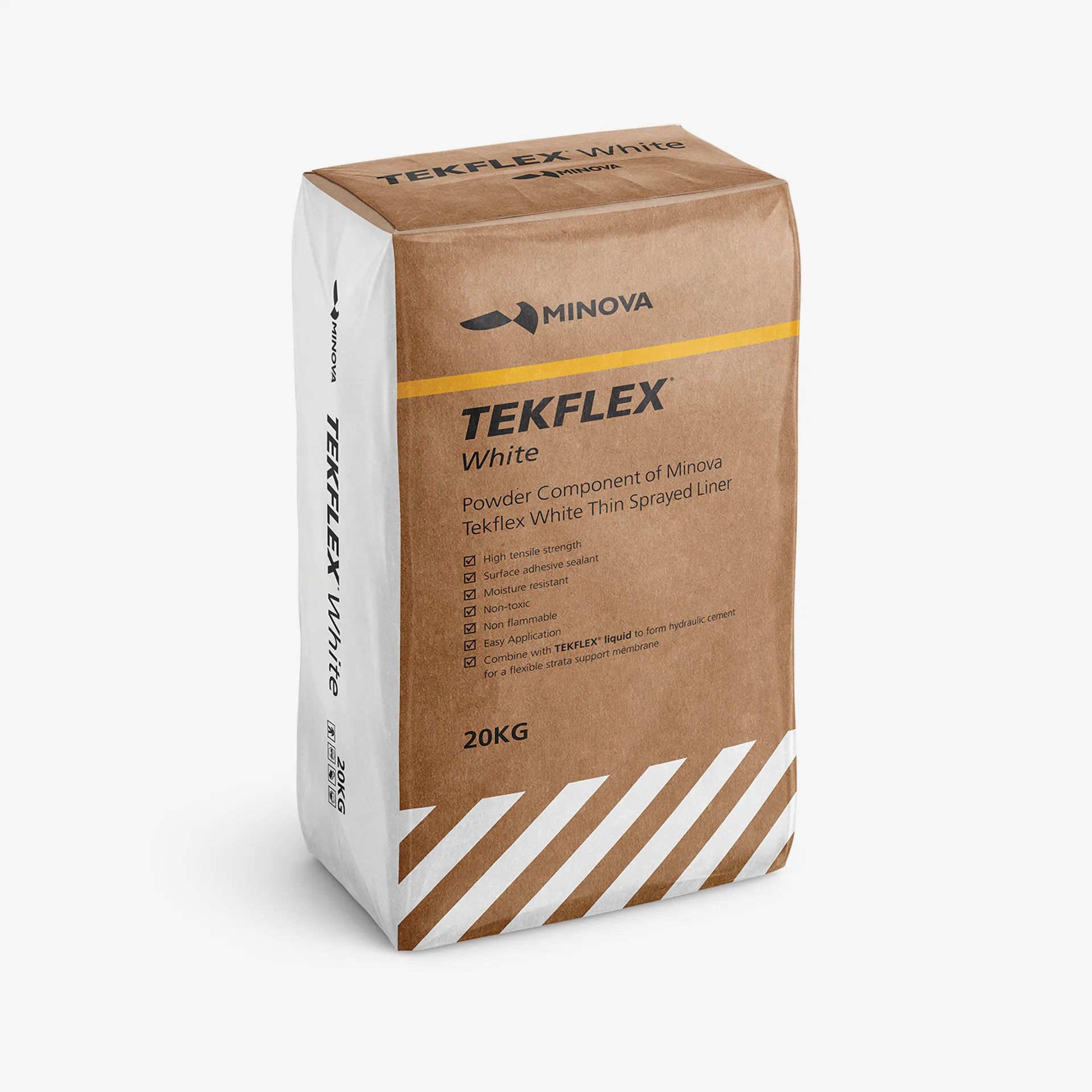 Minova TekFlex cement-based Thin Spray-on Liner (TSL) for active rock surface support and water control in mining