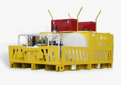Minova SK90 resin injection pump system complete assembly on tubular steel frame for forklift handling