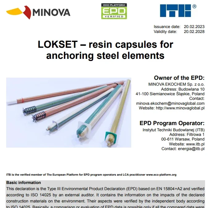 Minova EPD’s available for Download